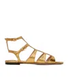 Tom Ford Metallic Lizard-effect Leather Sandals In Gold