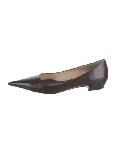 Pre-owned Tom Ford Leather Flats In Brown