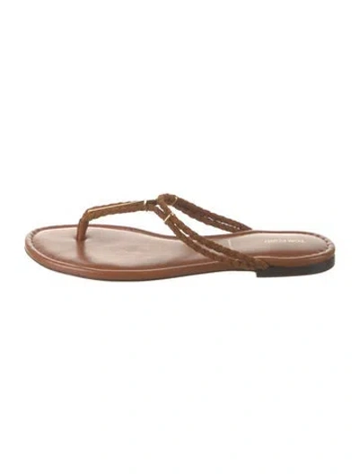 Pre-owned Tom Ford Leather Flip Flops In Brown