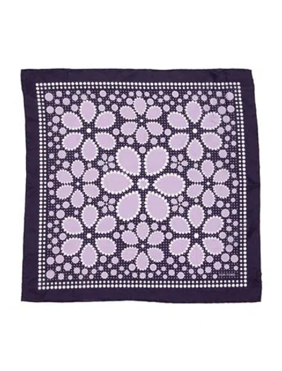Pre-owned Tom Ford Leather Floral Print Scarf In Purple