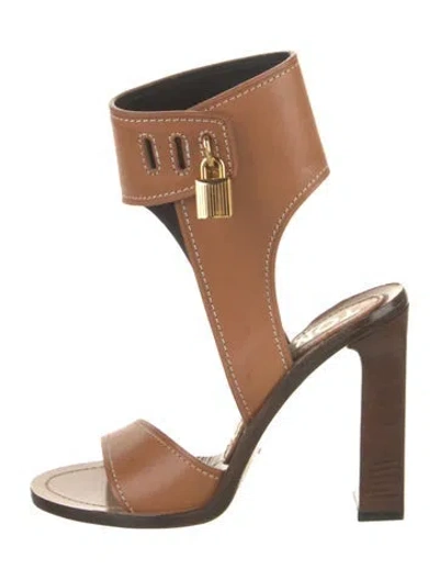 Pre-owned Tom Ford Leather Gladiator Sandals In Brown