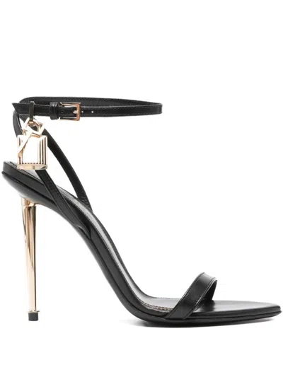 Tom Ford Leather Heel Sandals In Multi