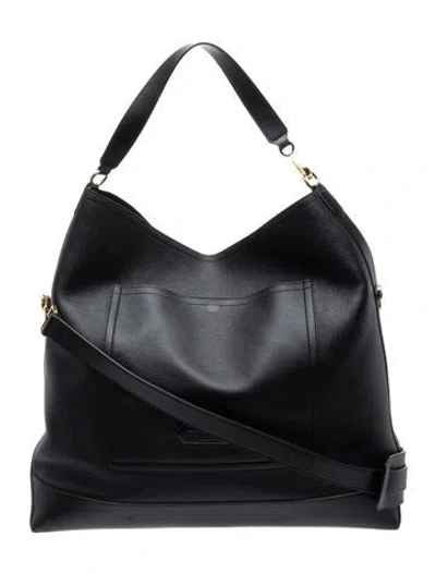 Pre-owned Tom Ford Leather Hobo In Black