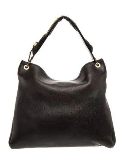 Pre-owned Tom Ford Leather Hobo In Black