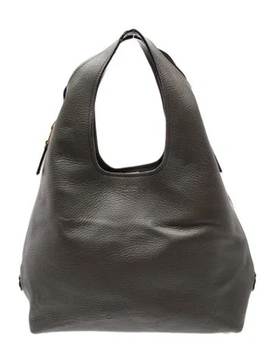 Pre-owned Tom Ford Leather Hobo In Black