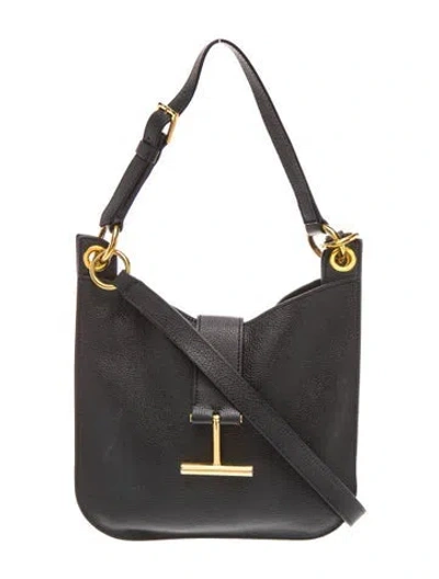 Pre-owned Tom Ford Leather Hobo In Black