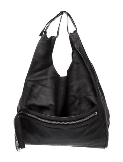 Pre-owned Tom Ford Leather Hobo In Black