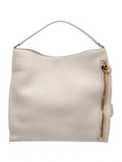 Pre-owned Tom Ford Leather Hobo In Neutrals