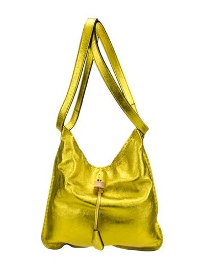 Pre-owned Tom Ford Leather Hobo In Yellow