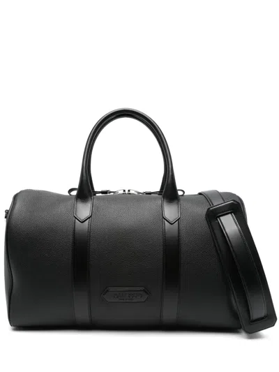 Tom Ford Leather Holdall In Black