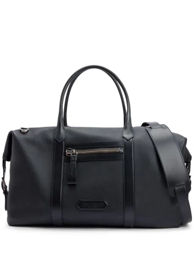 Tom Ford Leather Holdall In Black