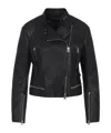 Tom Ford Leather Jacket With Adjustable Waist And Pockets In Black