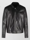 Tom Ford Leather Jacket Buttoned Cuffs Collared Front Pockets In Black