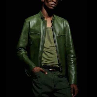 Pre-owned Tom Ford Leather Jacket In All Sizes In Green