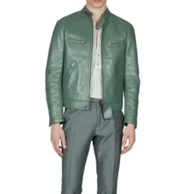 Pre-owned Tom Ford Leather Jacket In Medium And Large In Green