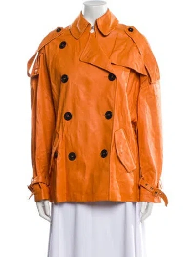 Pre-owned Tom Ford Leather Jacket In Orange
