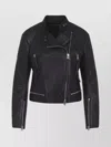 Tom Ford Leather Jacket With Adjustable Waist And Pockets In Black