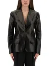 Tom Ford Fitted Lamb Leather Jacket With Spear Lapels In Black