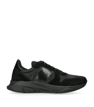 Tom Ford Mens Black Jagga Raised-sole Suede Low-top Trainers