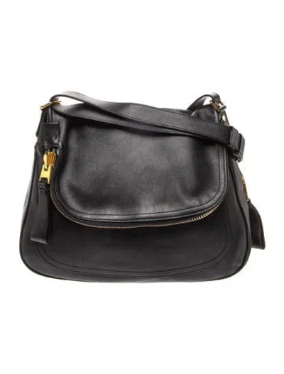Pre-owned Tom Ford Leather Jennifer Medium In Black
