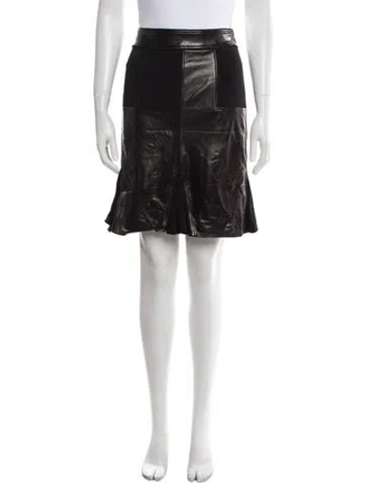 Pre-owned Tom Ford Leather Knee-length Skirt In Black