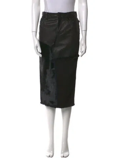 Pre-owned Tom Ford Leather Knee-length Skirt In Black