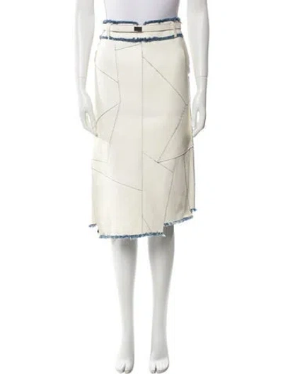 Pre-owned Tom Ford Leather Knee-length Skirt In Neutral