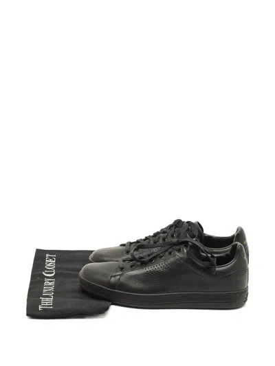 Pre-owned Tom Ford Leather Lace-up Sneakers In Black