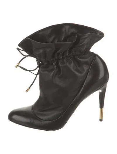 Pre-owned Tom Ford Leather Lace-up Boots In Black