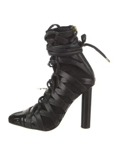 Pre-owned Tom Ford Leather Lace-up Boots In Black