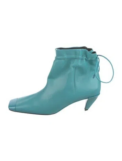 Pre-owned Tom Ford Leather Lace-up Boots In Blue