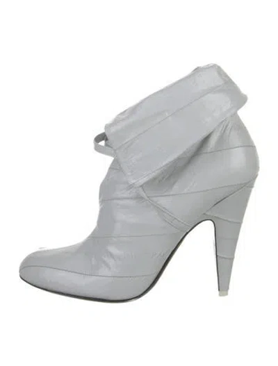 Pre-owned Tom Ford Leather Lace-up Boots In Gray