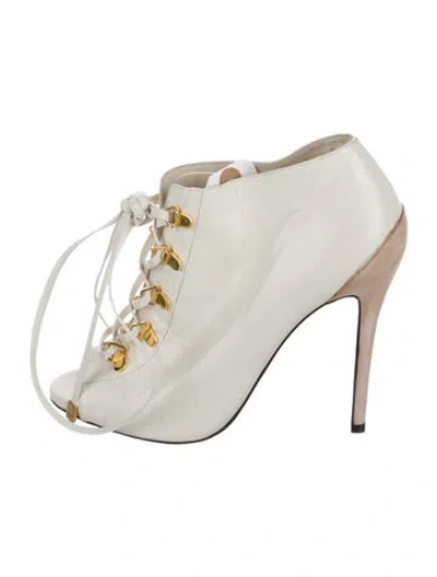 Pre-owned Tom Ford Leather Lace-up Boots In Neutral