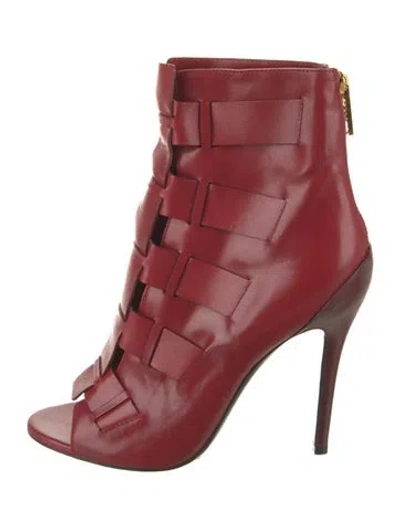 Pre-owned Tom Ford Leather Lace-up Boots In Red