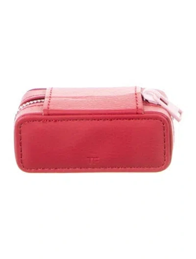 Pre-owned Tom Ford Leather Lip Case In Red