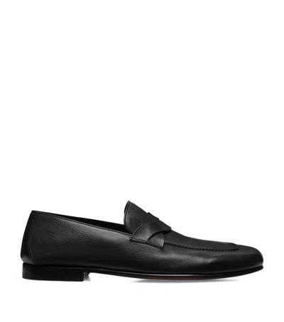 Tom Ford Leather Loafers In Black