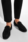 Tom Ford Men's Sean Suede Penny Loafers In Black