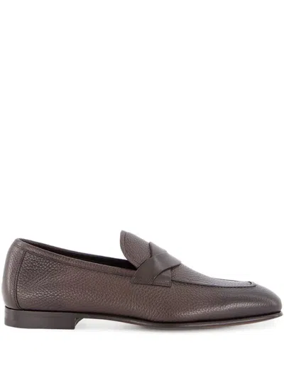 Tom Ford Leather Loafers In Braun