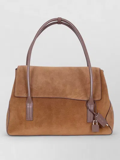 Tom Ford Leather Medium Shoulder Bag Top Handle In Brown
