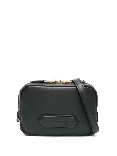 Tom Ford Leather Messenger Bag In Black