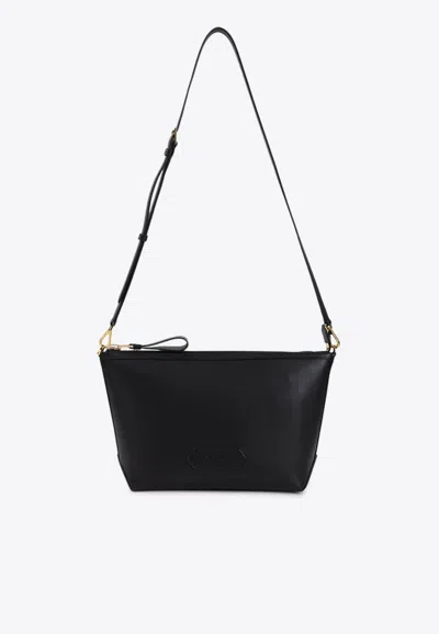 Tom Ford Leather Messenger Bag In Black