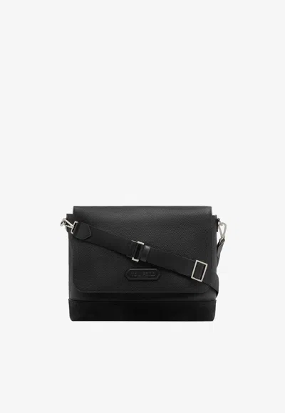 Tom Ford Leather Messenger Bag In Black