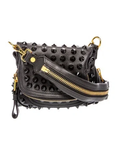 Pre-owned Tom Ford Leather Messenger Bag In Black