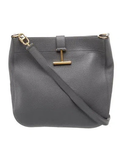 Pre-owned Tom Ford Leather Messenger Bag In Black