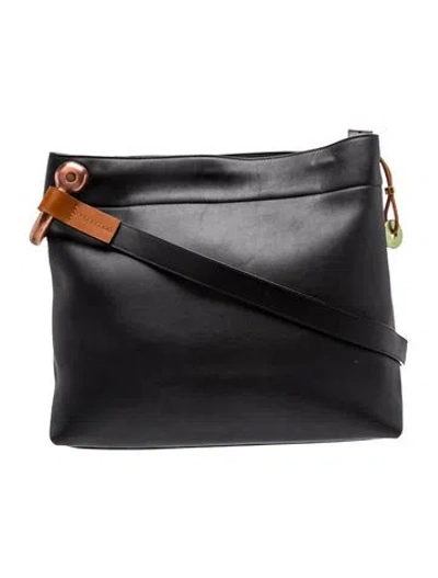 Pre-owned Tom Ford Leather Messenger Bag In Black