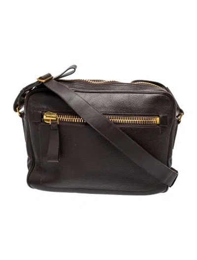 Pre-owned Tom Ford Leather Messenger Bag In Brown