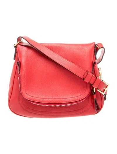 Pre-owned Tom Ford Leather Messenger Bag In Red