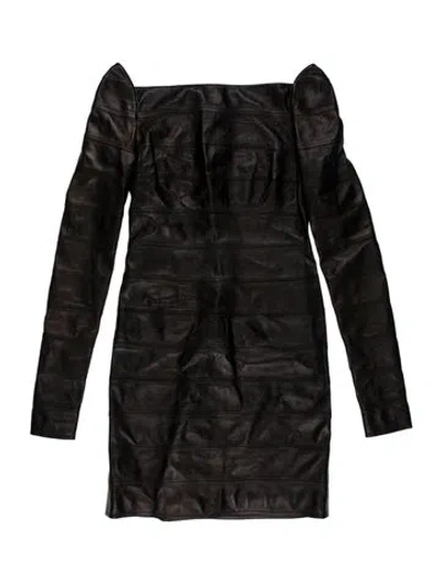 Pre-owned Tom Ford Leather Mini Dress In Brown
