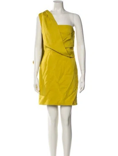 Pre-owned Tom Ford Leather Mini Dress In Yellow