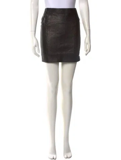 Pre-owned Tom Ford Leather Mini Skirt In Black